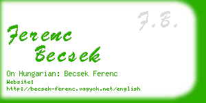 ferenc becsek business card